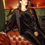 Blusa con inserti in pizzo ricamato NERO DORABELLA