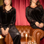 Blusa con inserti in pizzo ricamato NERO DORABELLA