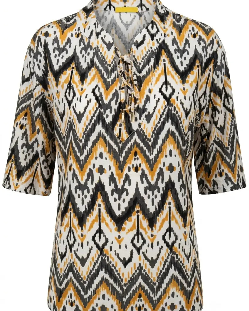 Blusa con laccetti in fantasia etno DORABELLA PIU'