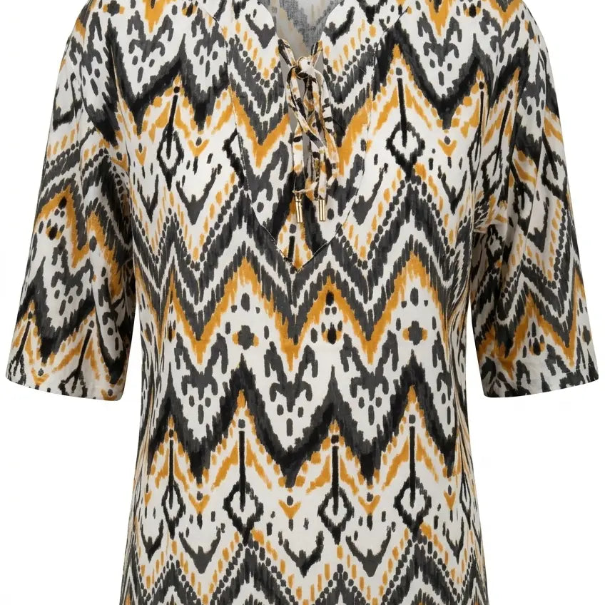 Blusa con laccetti in fantasia etno DORABELLA PIU'