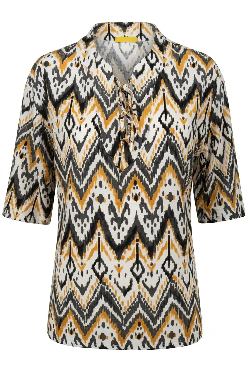 Blusa con laccetti in fantasia etno DORABELLA PIU'