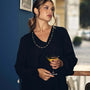 Blusa con pince e collana accessorio NERO DORABELLA PIU' 49