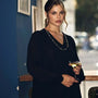 Blusa con pince e collana accessorio NERO DORABELLA PIU'