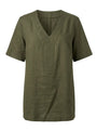 Blusa con scollo a V in misto lino e viscosa DORABELLA