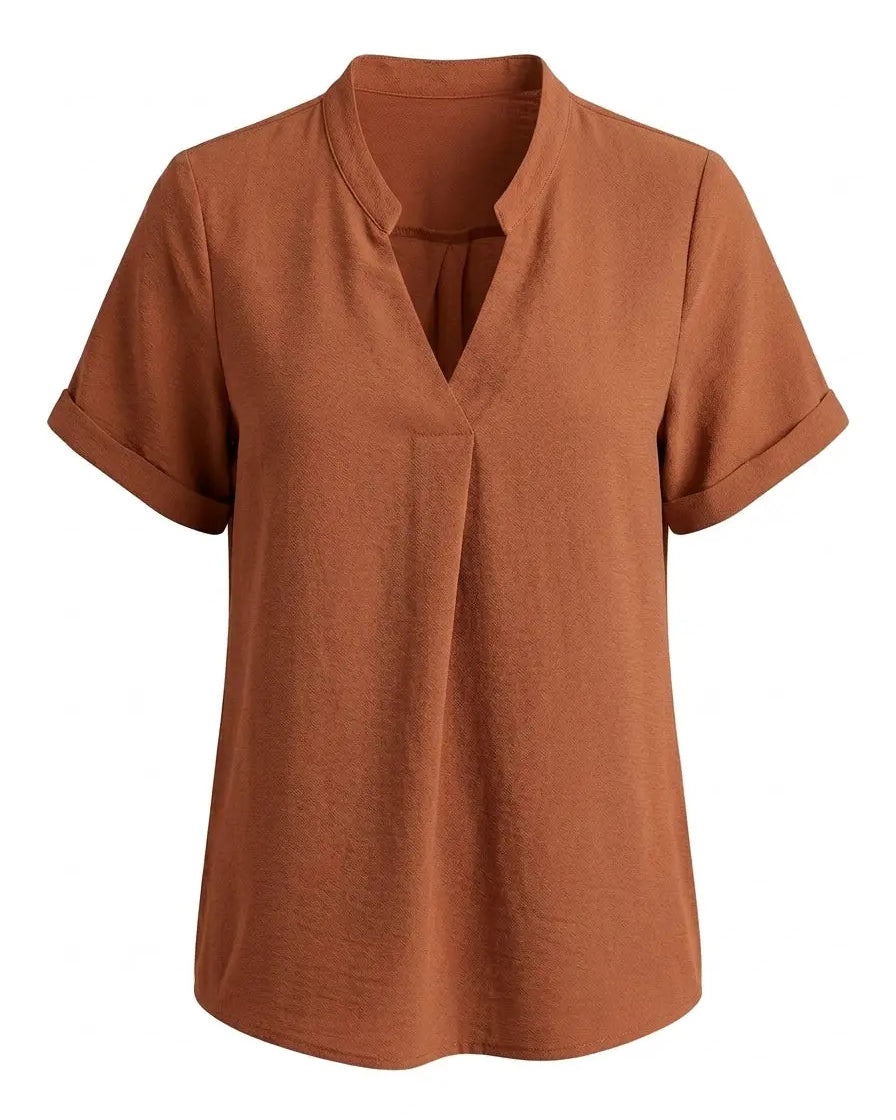 Blusa con scollo alla coreana DORABELLA