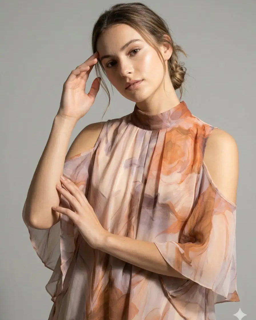 Blusa fantasia con spalle scoperte DORABELLA