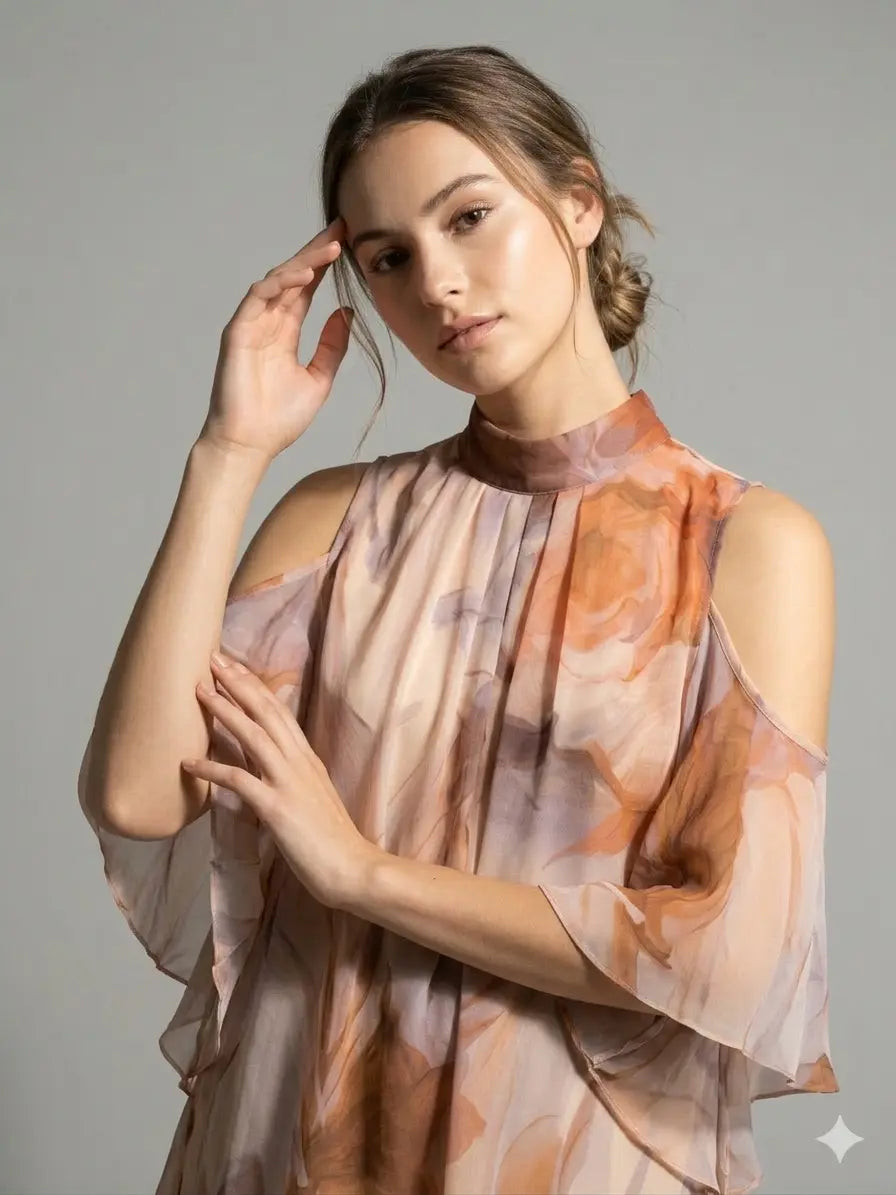 Blusa fantasia con spalle scoperte DORABELLA