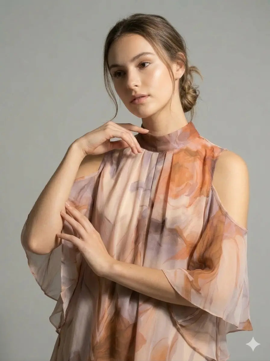 Blusa fantasia con spalle scoperte DORABELLA