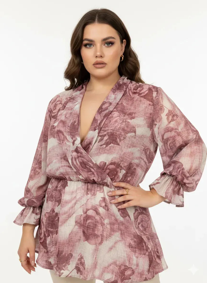 Blusa fantasia con taglio in vita DORABELLA PIU'