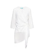 Blusa girocollo asimmetrica in georgette con dettaglio fiocco OFF WHITE DORABELLA XXL