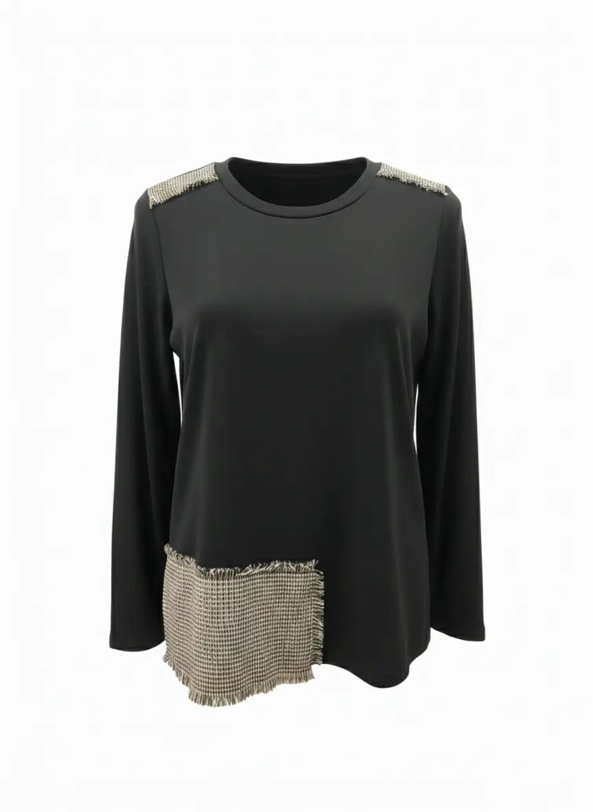 Blusa girocollo con collana accessorio DORABELLA