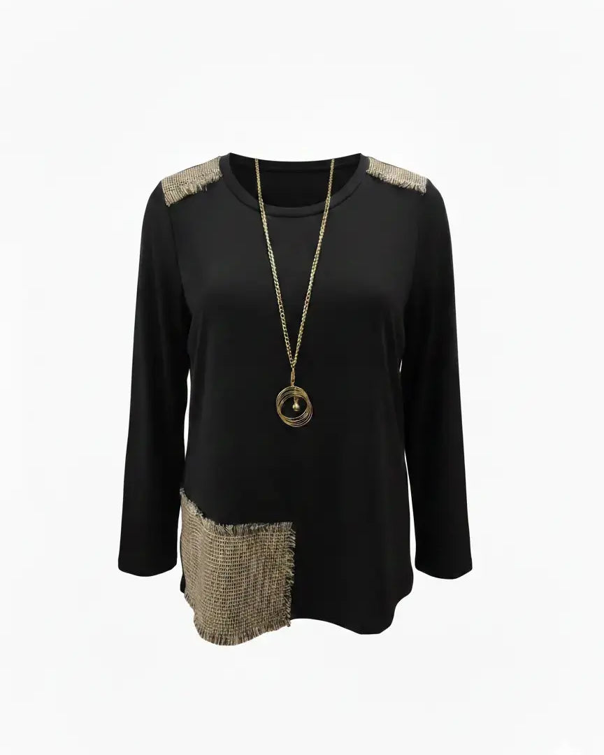 Blusa girocollo con collana accessorio DORABELLA