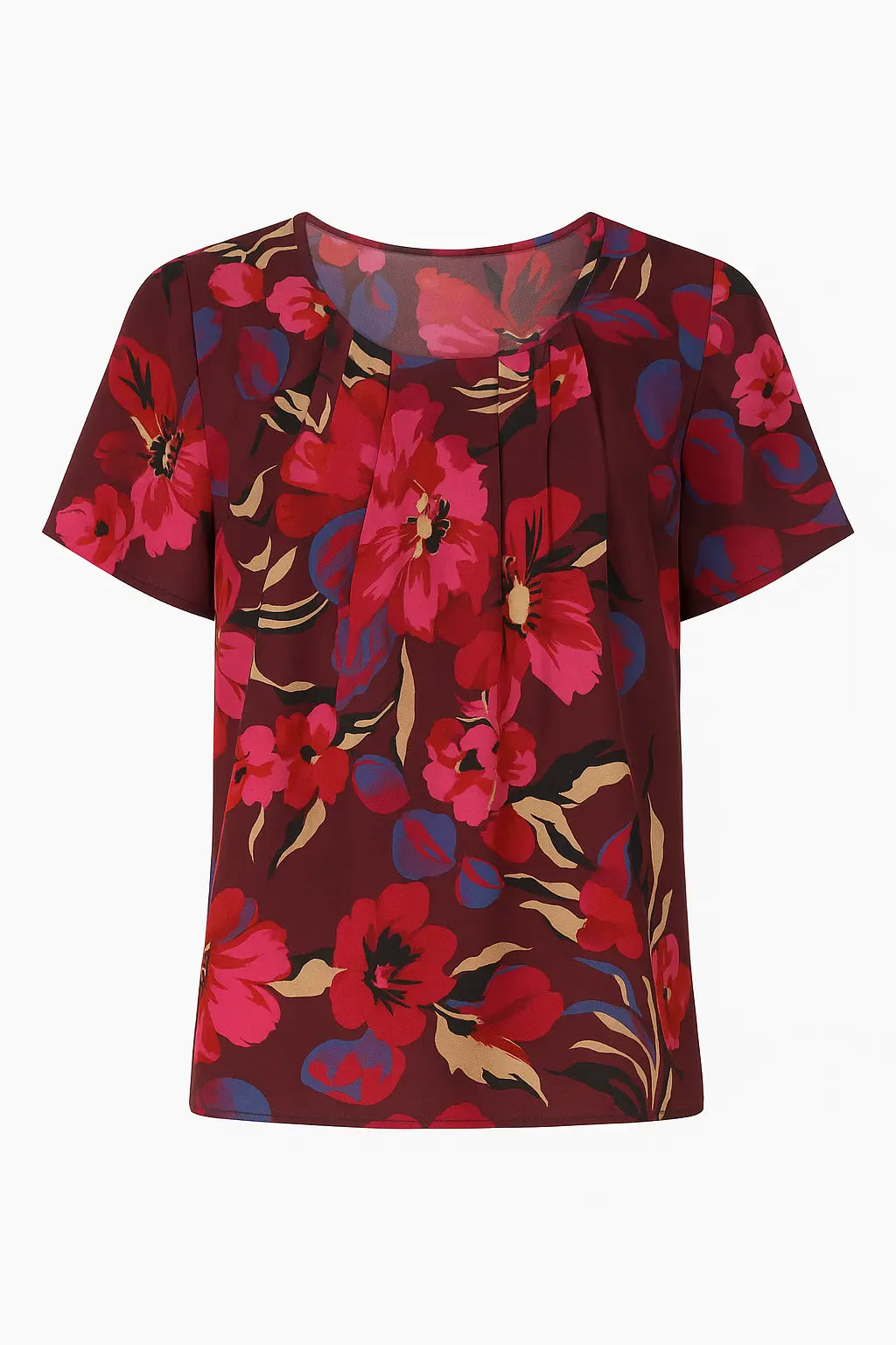 Blusa girocollo con fantasia floreale DORABELLA