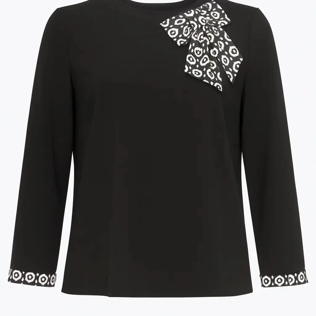 Blusa girocollo con fiocco fantasia DORABELLA PIU'