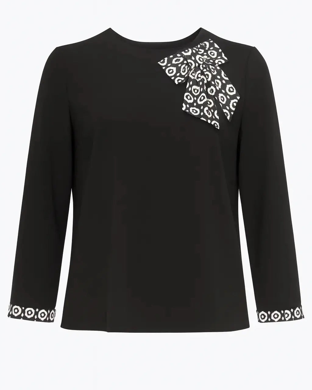 Blusa girocollo con fiocco fantasia DORABELLA PIU'