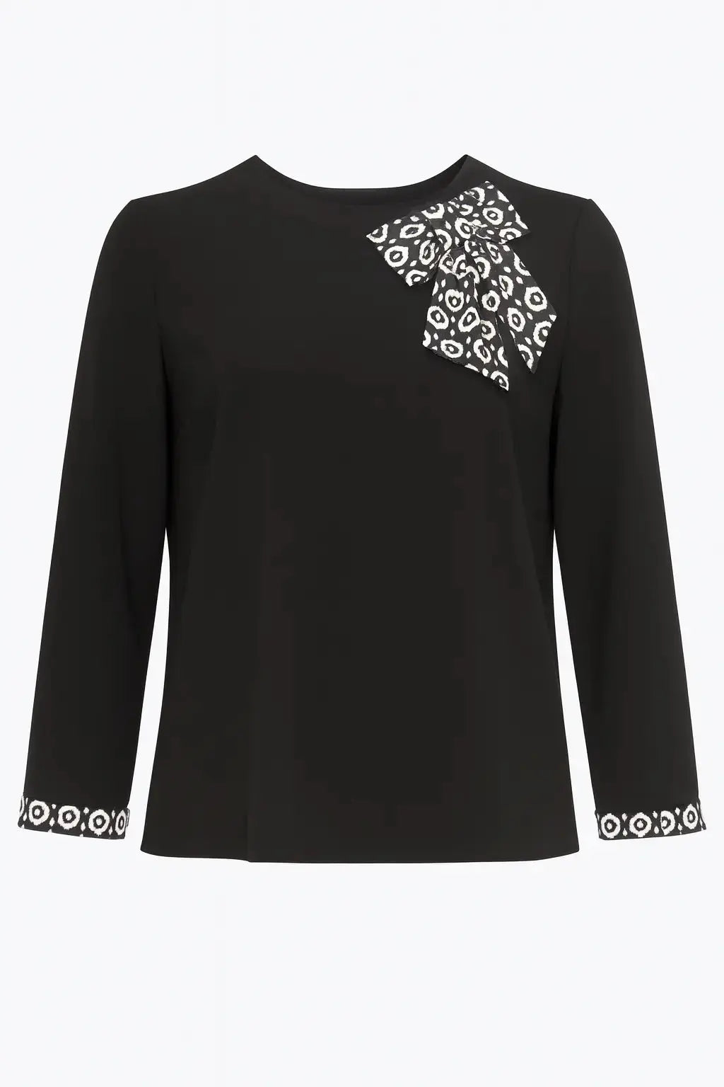 Blusa girocollo con fiocco fantasia DORABELLA PIU'