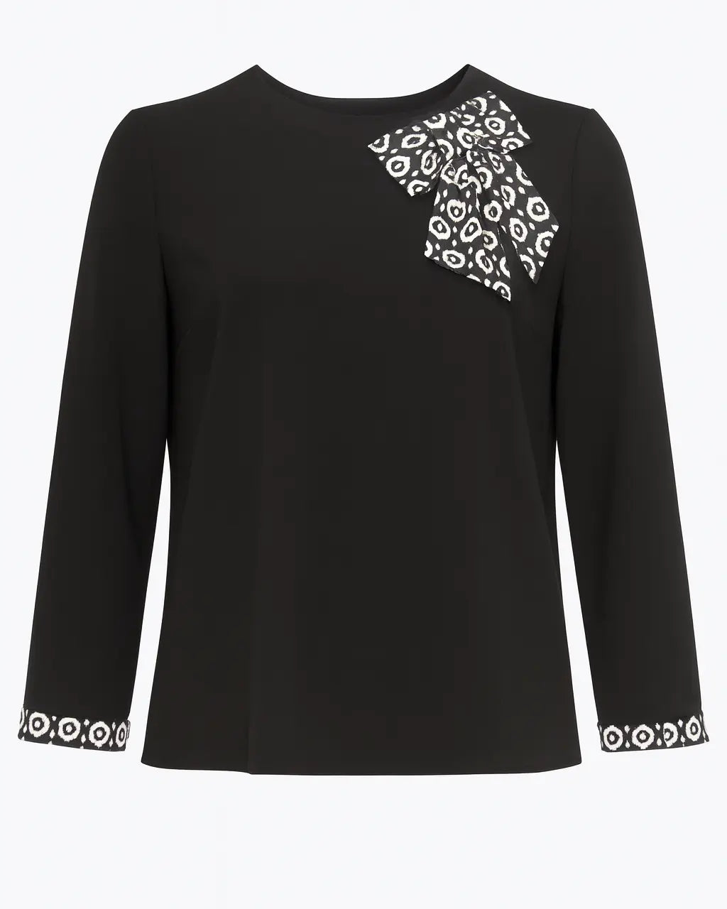 Blusa girocollo con fiocco fantasia DORABELLA PIU'