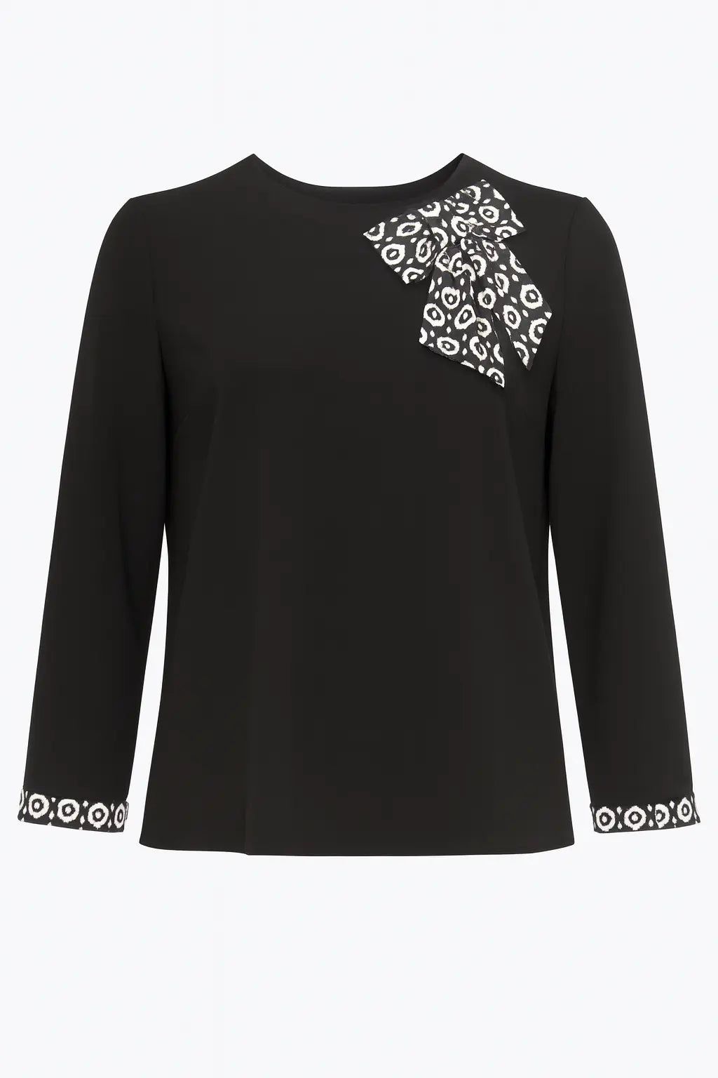 Blusa girocollo con fiocco fantasia DORABELLA PIU'