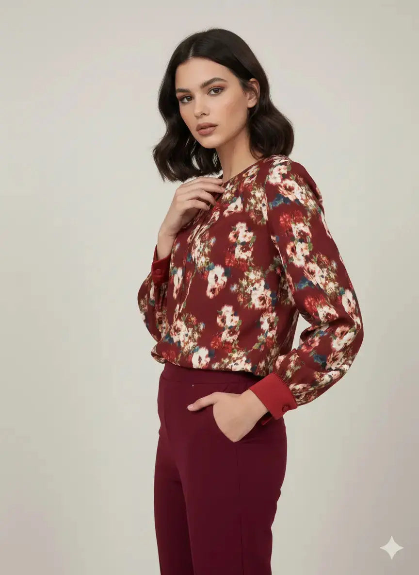 Blusa girocollo fantasia DORABELLA