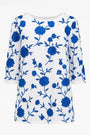 Blusa girocollo in sangallo con fiori colorati ricamati DORABELLA Blu-XXL