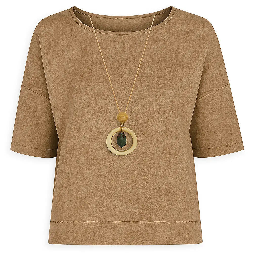 Blusa in fluido melange con collana accessorio Unica by Dorabella