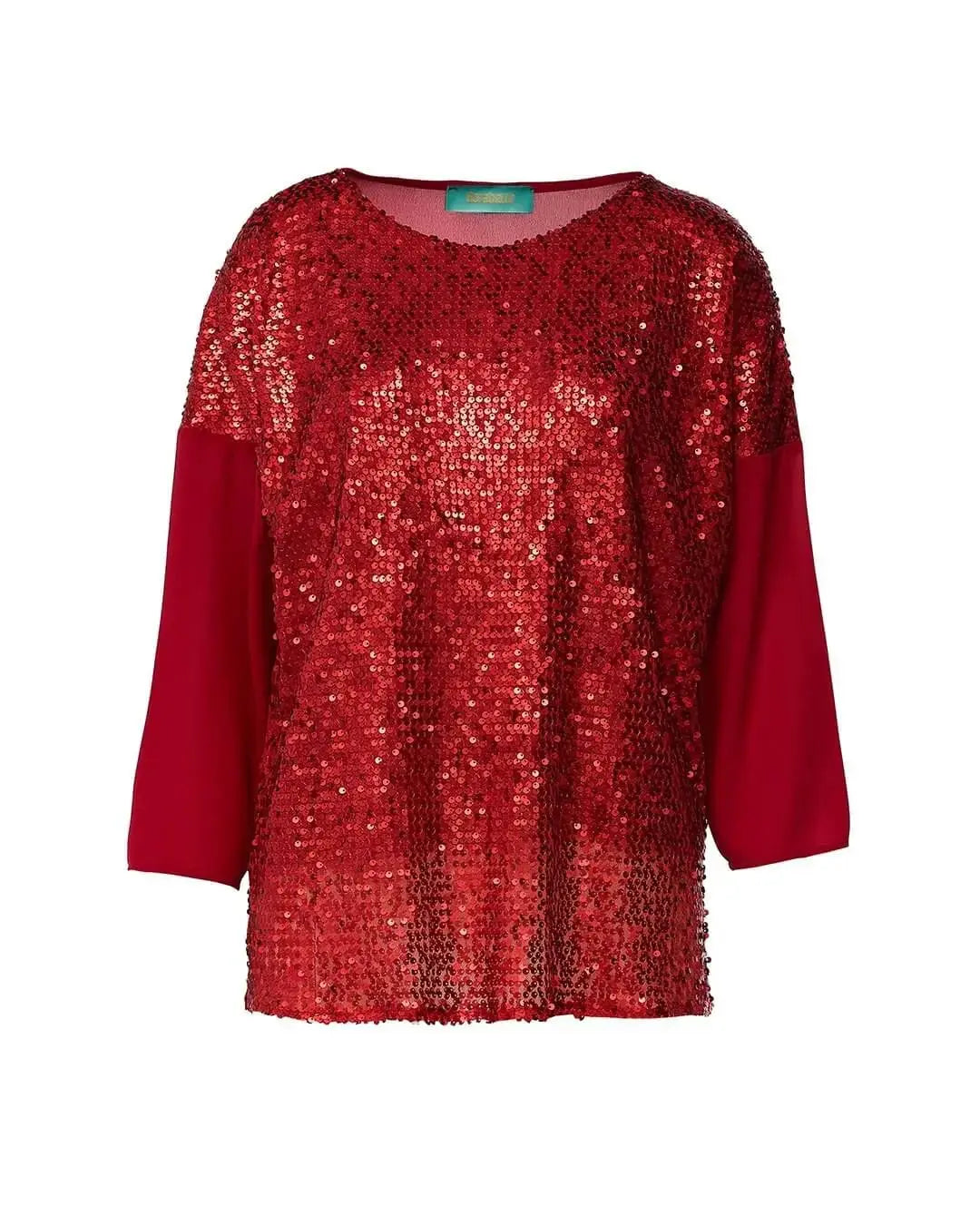 Blusa in georgette e paillettes ROSSO DORABELLA