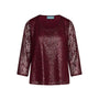 Blusa in pizzo macramè laminato BURGUNDY DORABELLA