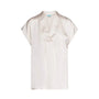 Blusa in raso a mezze maniche con scollo a V AVORIO DORABELLA