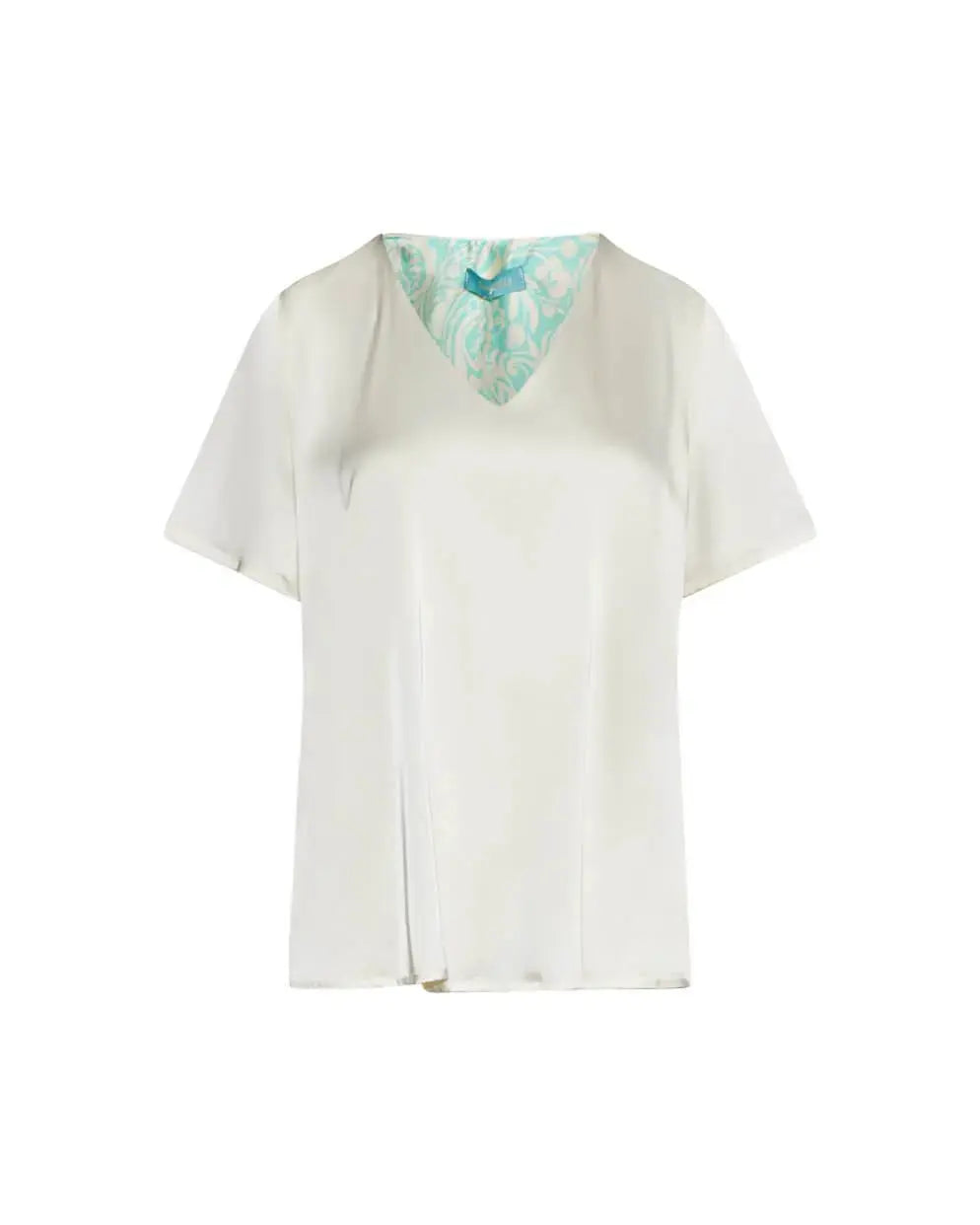 Blusa in raso in tinta unita e fantasia paisley interna PANNA DORABELLA