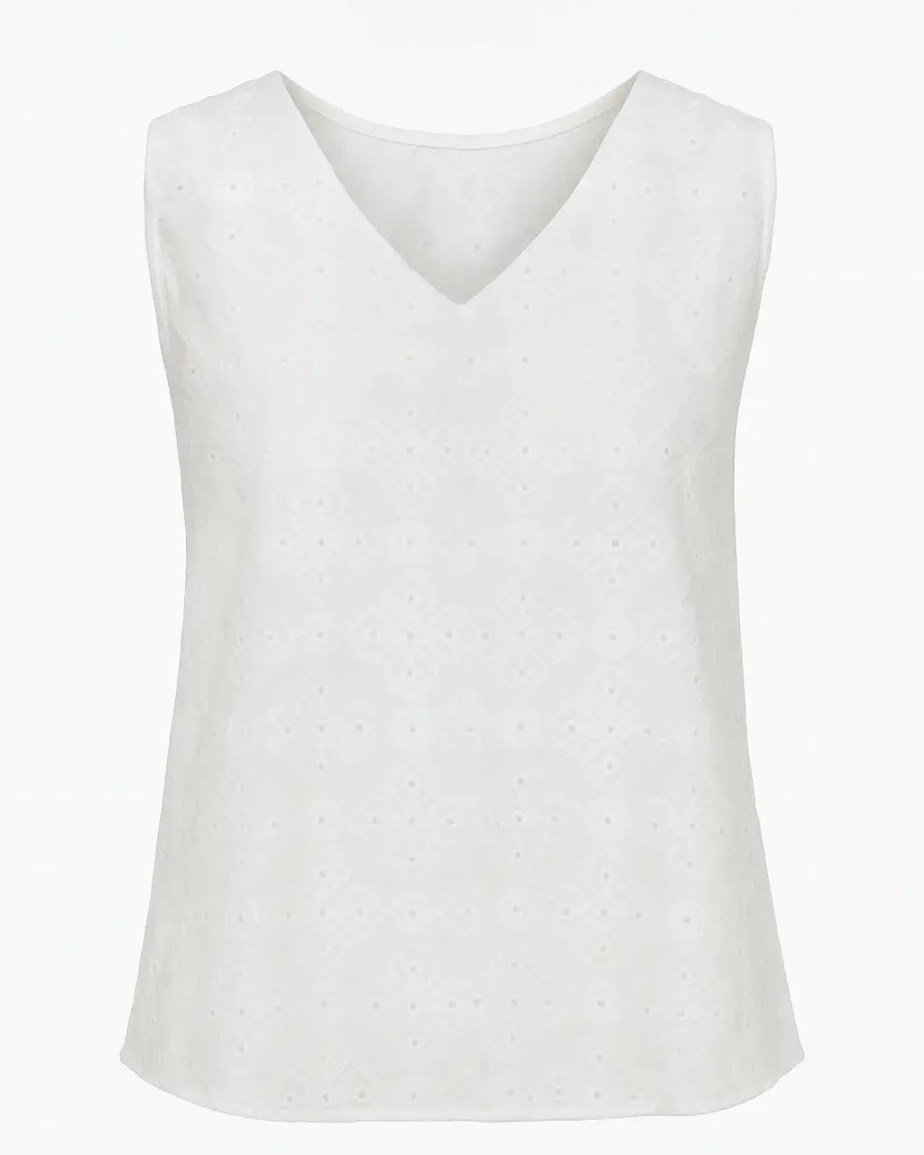 Blusa in sangallo con scollo a V e retro in jersey a tono DORABELLA