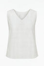 Blusa in sangallo con scollo a V e retro in jersey a tono DORABELLA