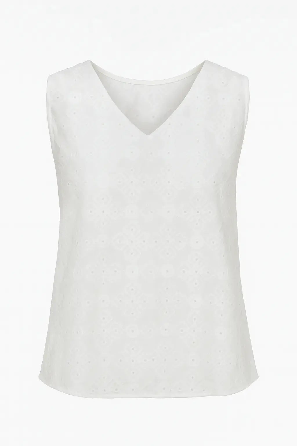 Blusa in sangallo con scollo a V e retro in jersey a tono DORABELLA