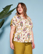 Blusa in viscosa in fantasia paisley con scollo a V PISTACCHIO DORABELLA PIU'