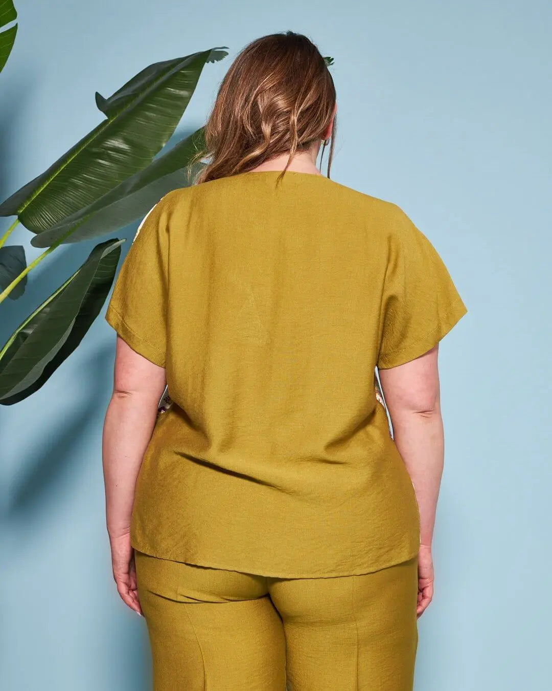 Blusa in viscosa in fantasia paisley con scollo a V PISTACCHIO DORABELLA PIU'