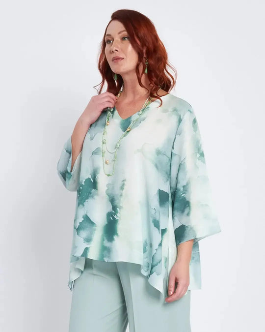 Blusa kimono con scollo a V a fantasia ALOE DORABELLA PIU'