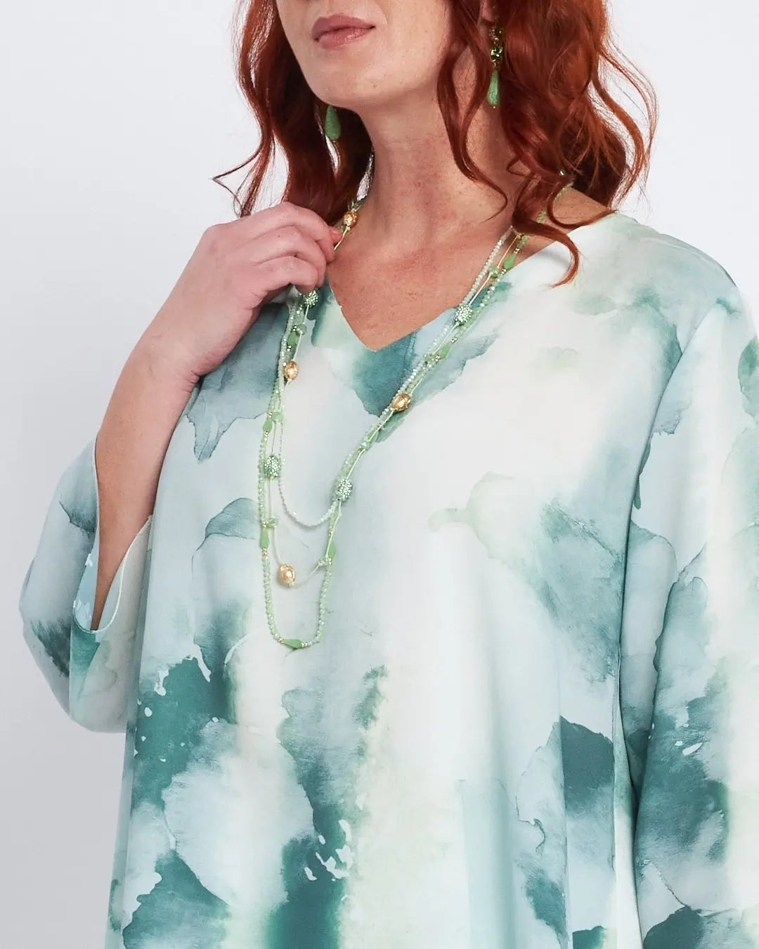 Blusa kimono con scollo a V a fantasia ALOE DORABELLA PIU'