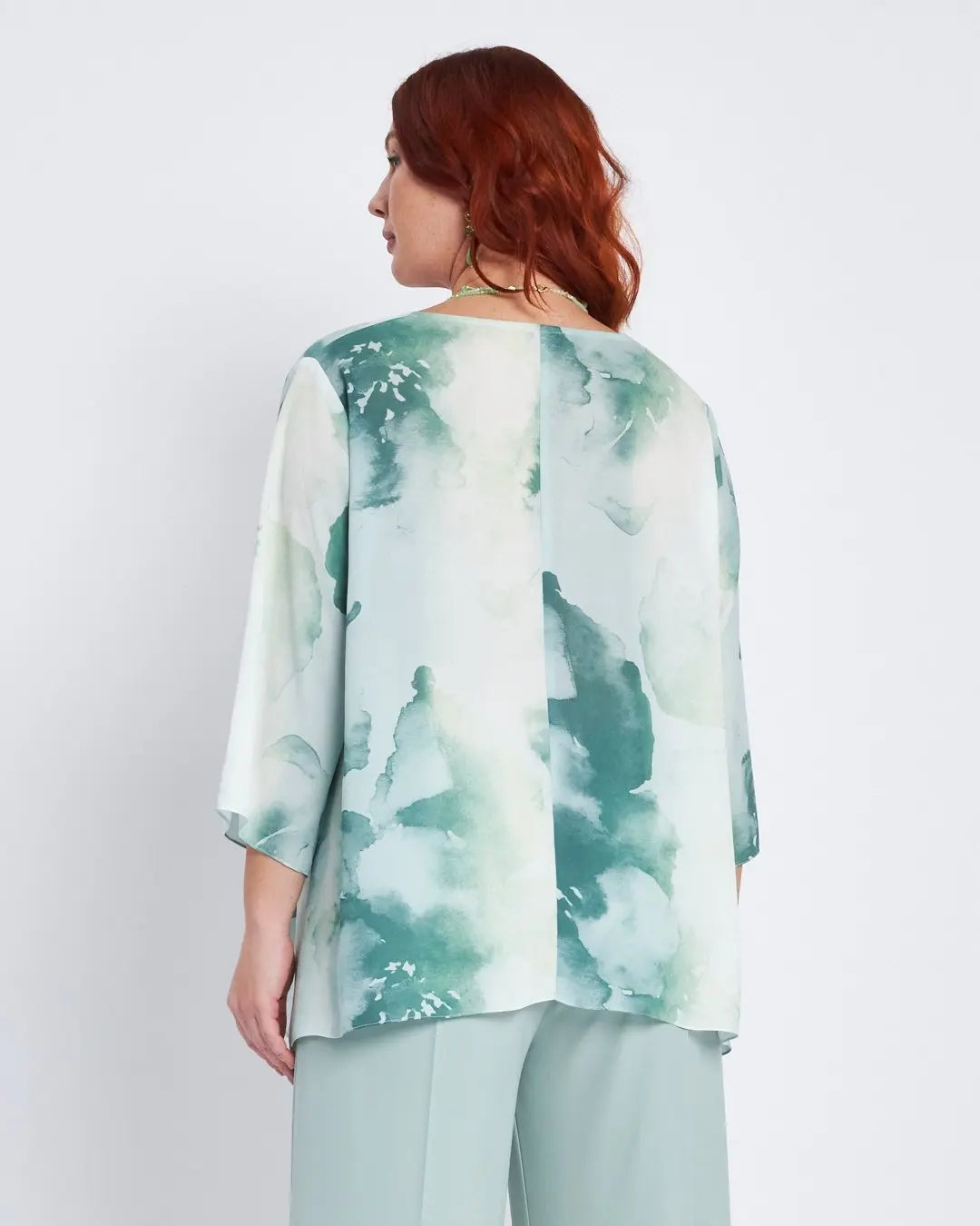 Blusa kimono con scollo a V a fantasia ALOE DORABELLA PIU'