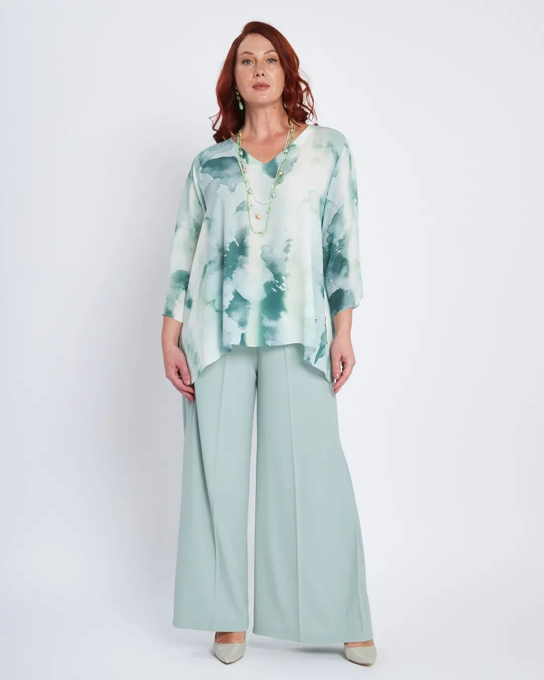 Blusa kimono con scollo a V a fantasia ALOE DORABELLA PIU'