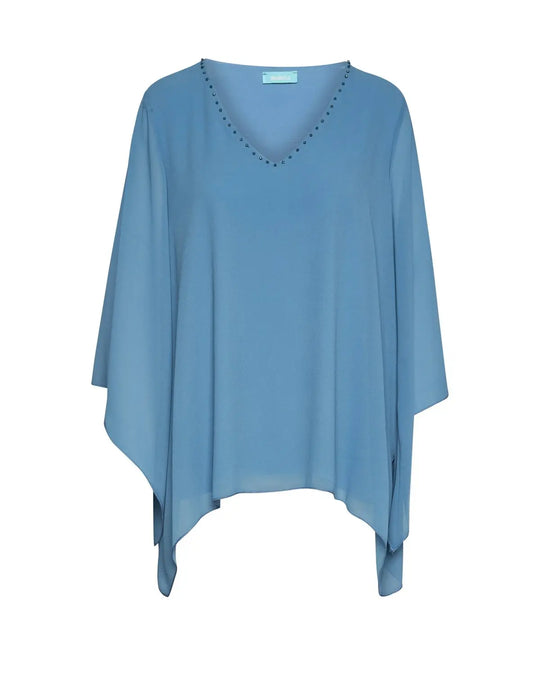 Blusa kimono con scollo a V e applicazioni POLVERE DORABELLA
