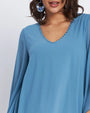 Blusa kimono con scollo a V e applicazioni POLVERE DORABELLA