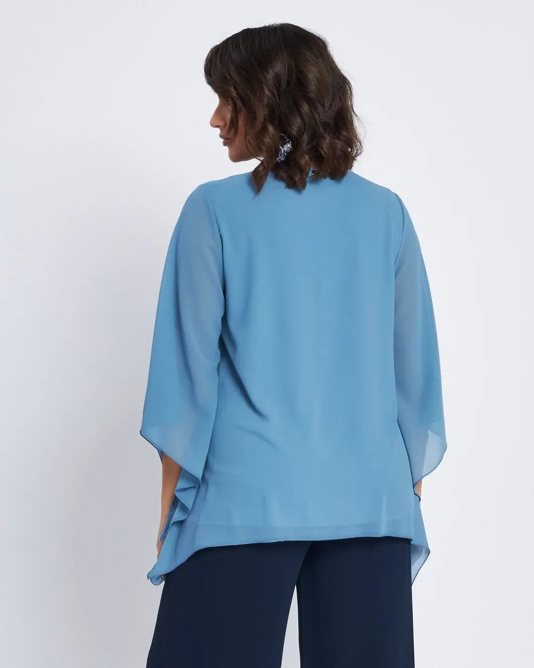 Blusa kimono con scollo a V e applicazioni POLVERE DORABELLA