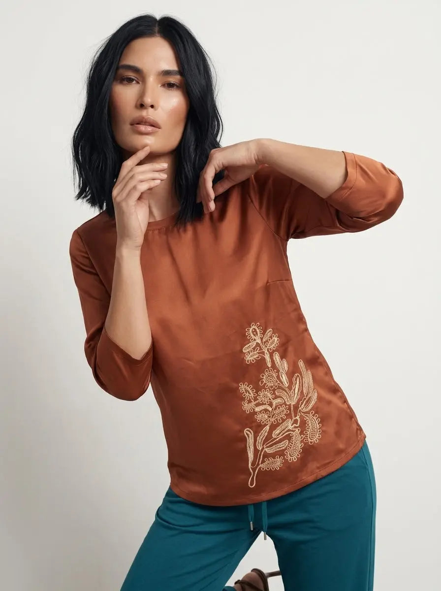 Blusa manica 3/4 con stampa DORABELLA