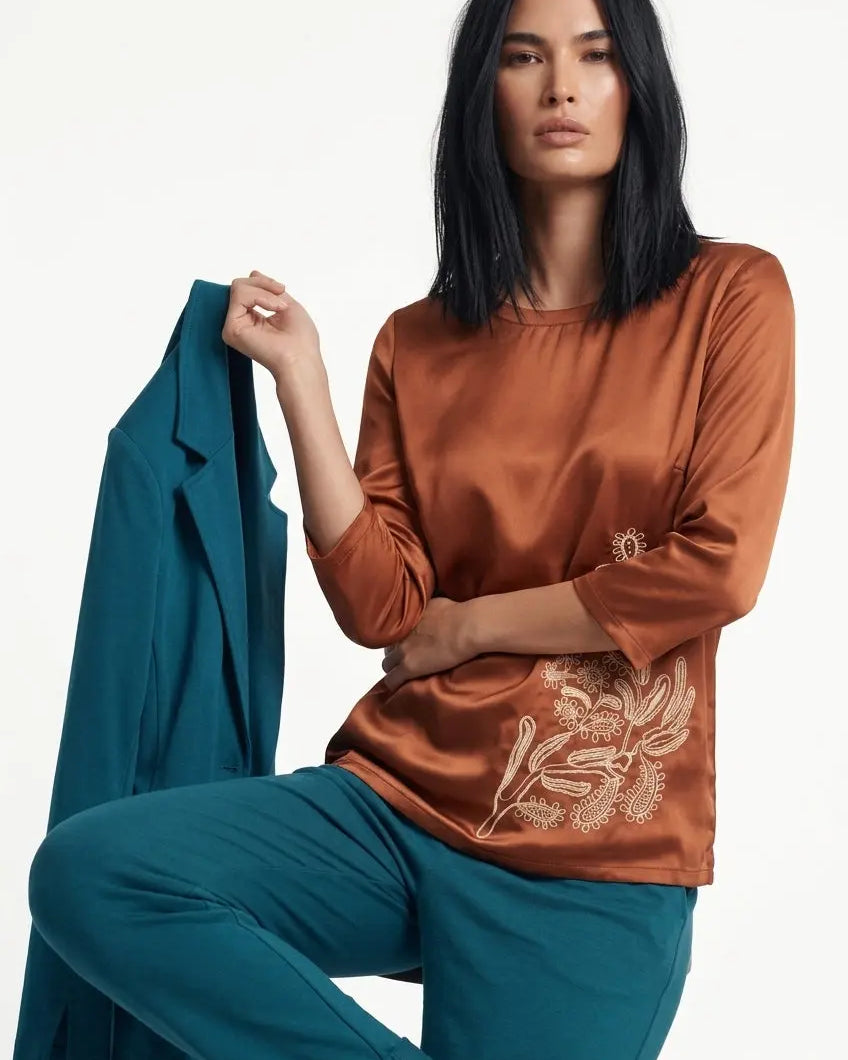 Blusa manica 3/4 con stampa DORABELLA