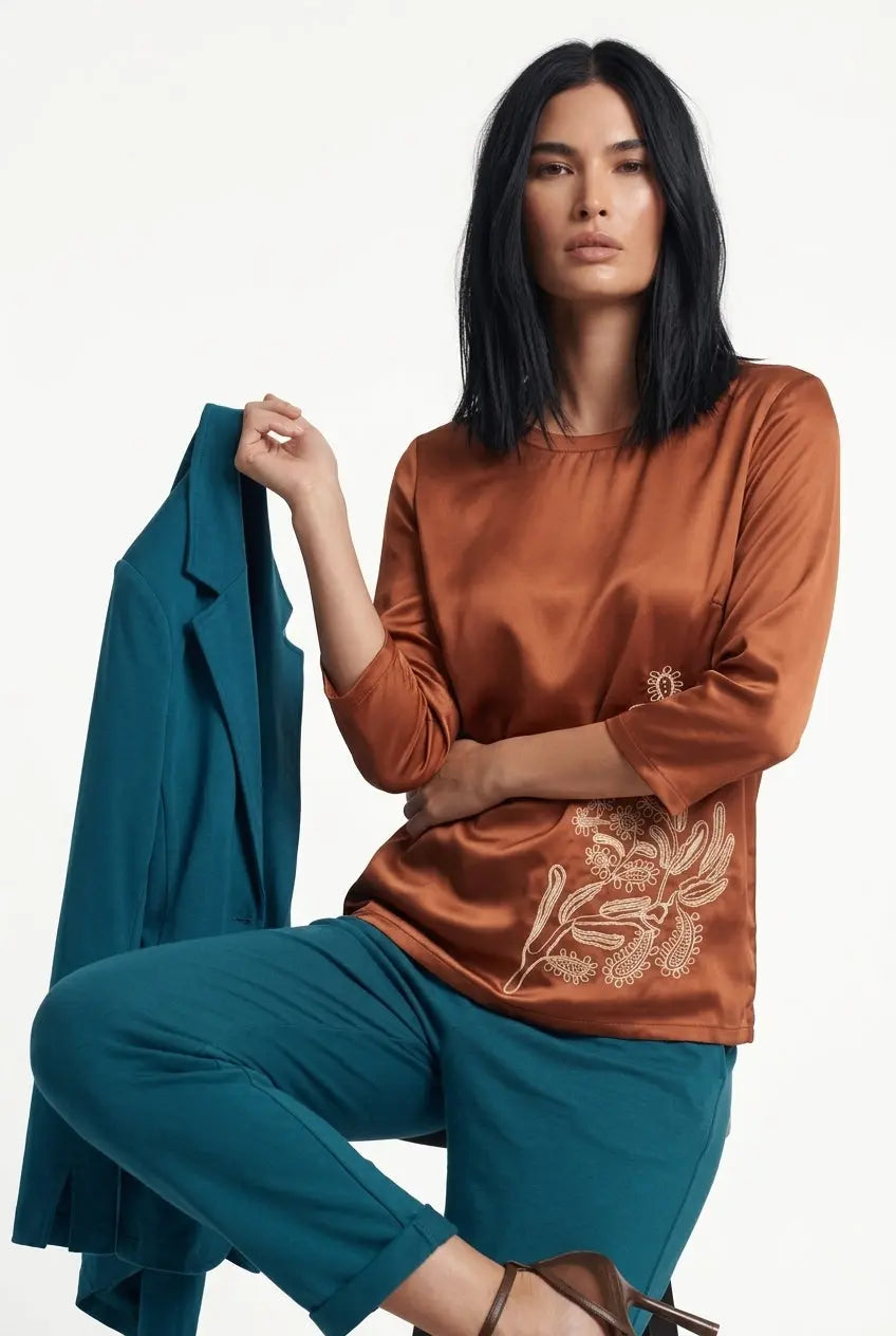 Blusa manica 3/4 con stampa DORABELLA