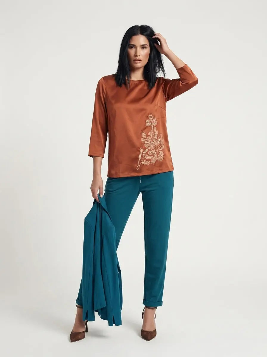 Blusa manica 3/4 con stampa DORABELLA