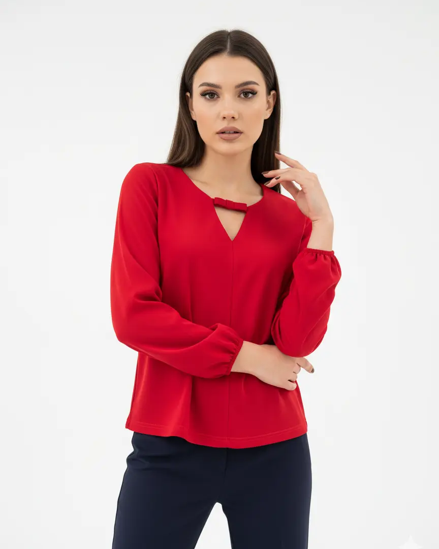 Blusa scollo a V con fiocco DORABELLA