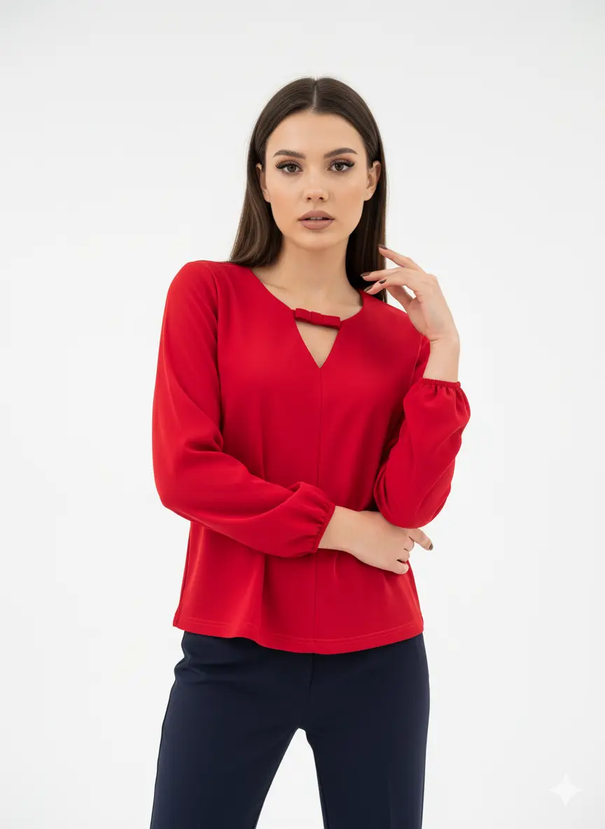 Blusa scollo a V con fiocco DORABELLA