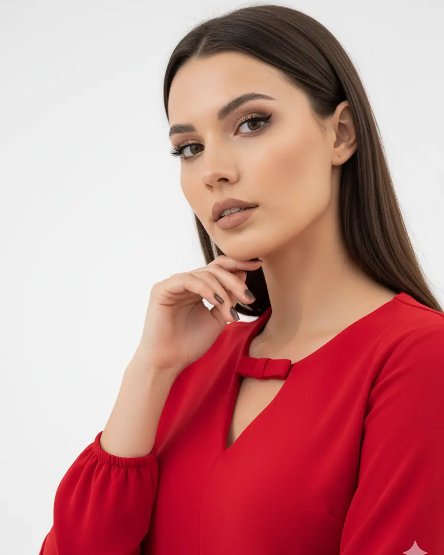 Blusa scollo a V con fiocco DORABELLA