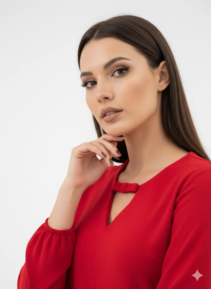 Blusa scollo a V con fiocco DORABELLA