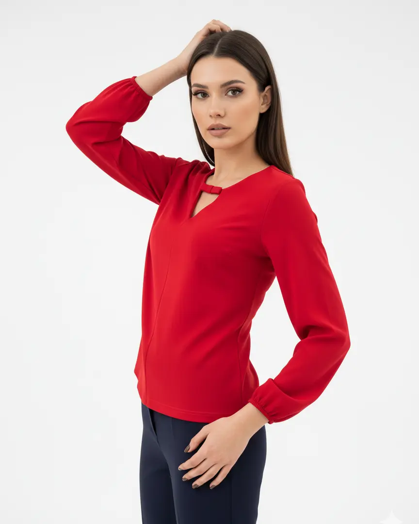 Blusa scollo a V con fiocco DORABELLA